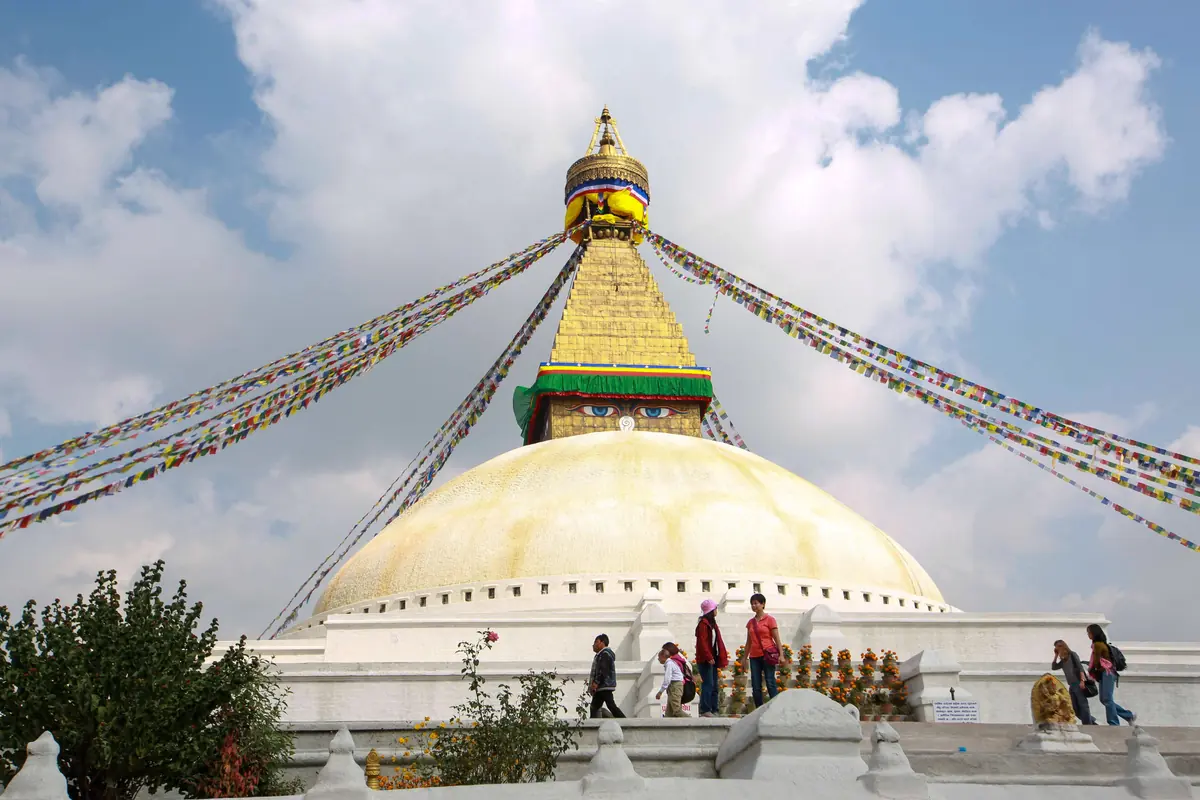 Boudhanath Stupa and prayer flags, Kathmandu