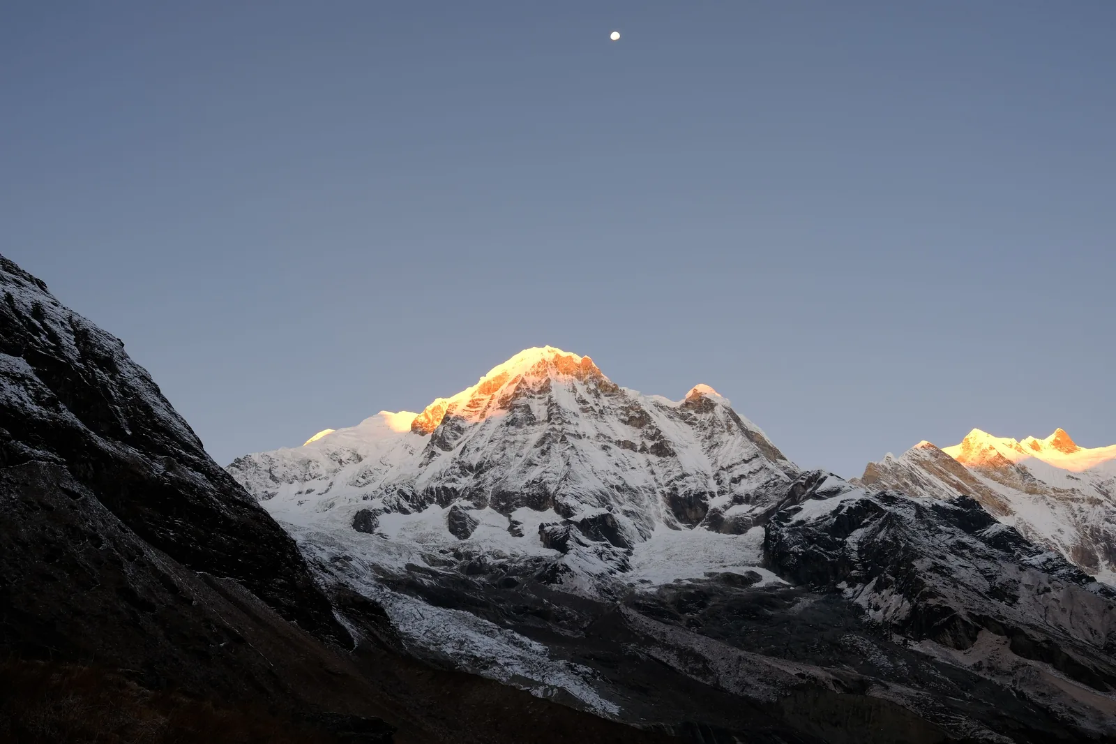 Sunrise over the Annapurna Himalaya, Nepal